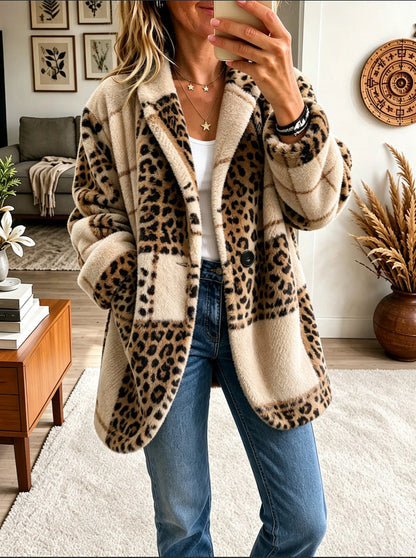 ✨ Kuscheliger Fleece-Mantel im Karodesign – Kräftige Farben, müheloser Stil